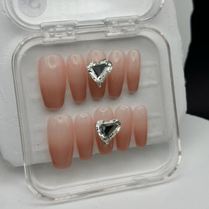 Natural Love Diamonds Press On Nails