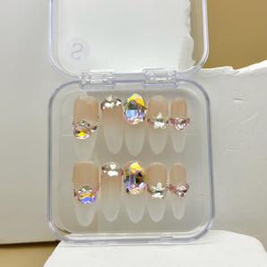 Natural Romance Gem Press On Nails